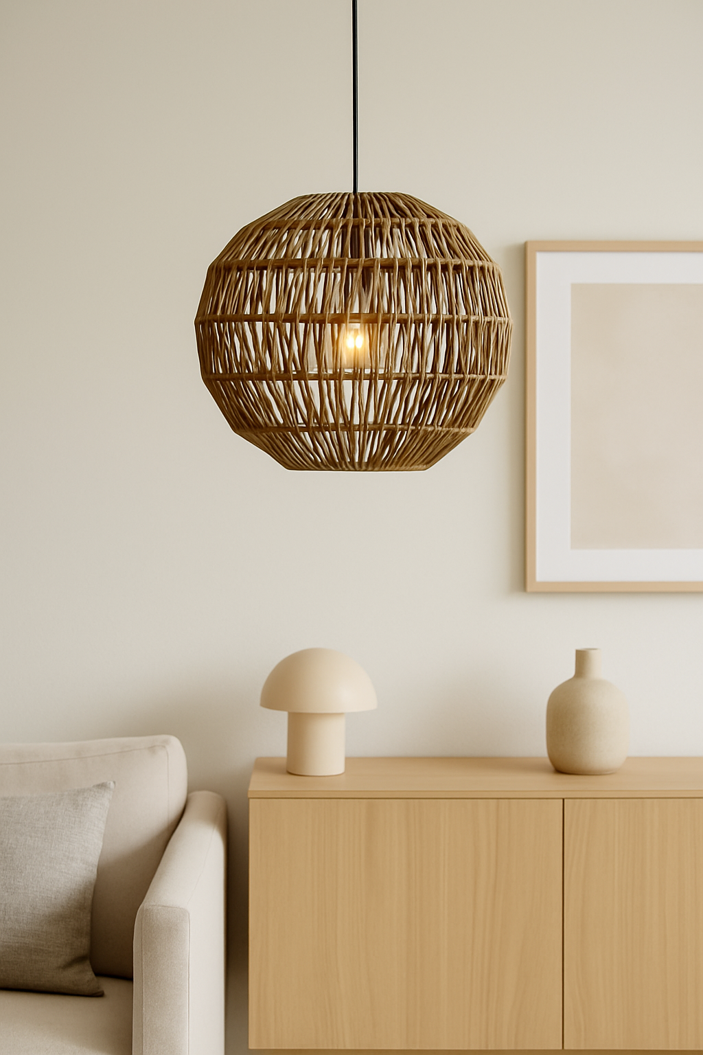 Belvivere Banda Aura – Handgemaakte Rotan Hanglamp