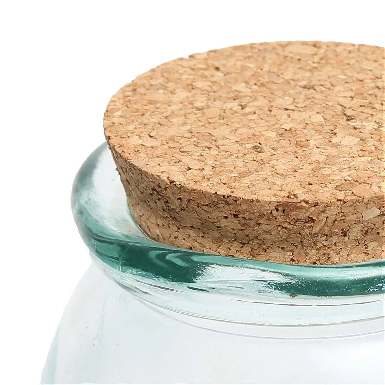 De Belly Glazen Pot - Blauw - S