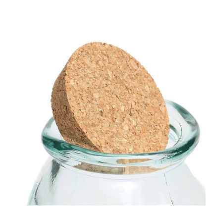 De Belly Glazen Pot - Blauw - S