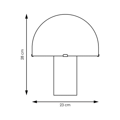 Tafellamp Mushroom Zwart - Bedlampje - Glas en Metaal