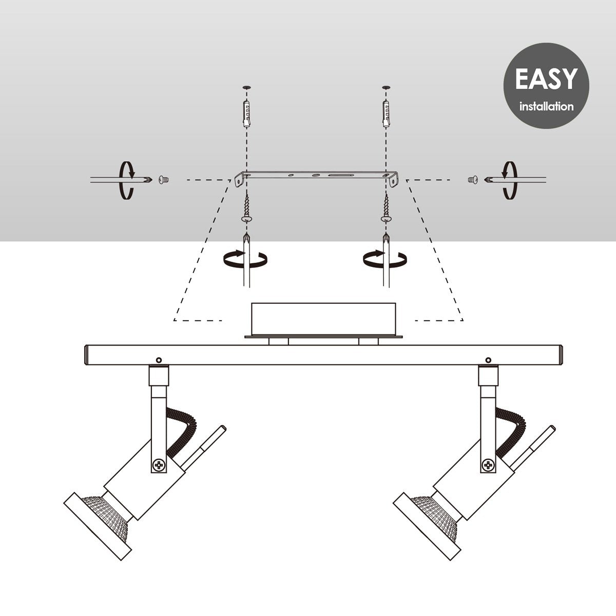 LED Opbouwspot Cali 2 - incl. dimbare LED lamp - staal