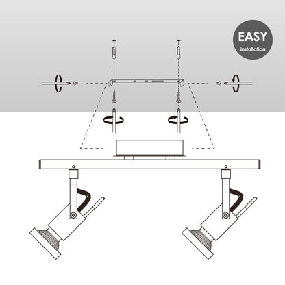 LED Opbouwspot Cali 2 - incl. dimbare LED lamp - staal