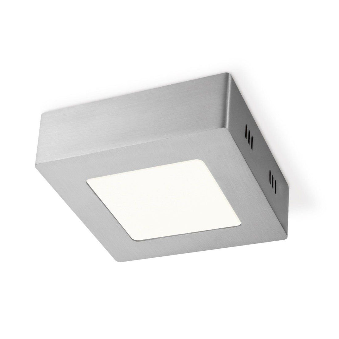 LED Plafondlamp Ska 12 - Geborsteld staal - Vierkant