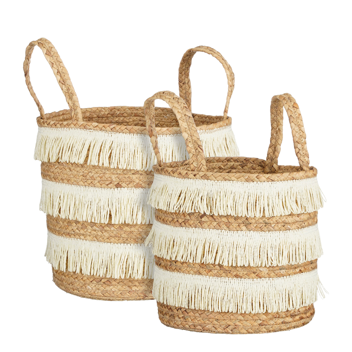 Opbergmand - Set van 2 - H30 x Ø32 cm - Waterhyacint - Bruin