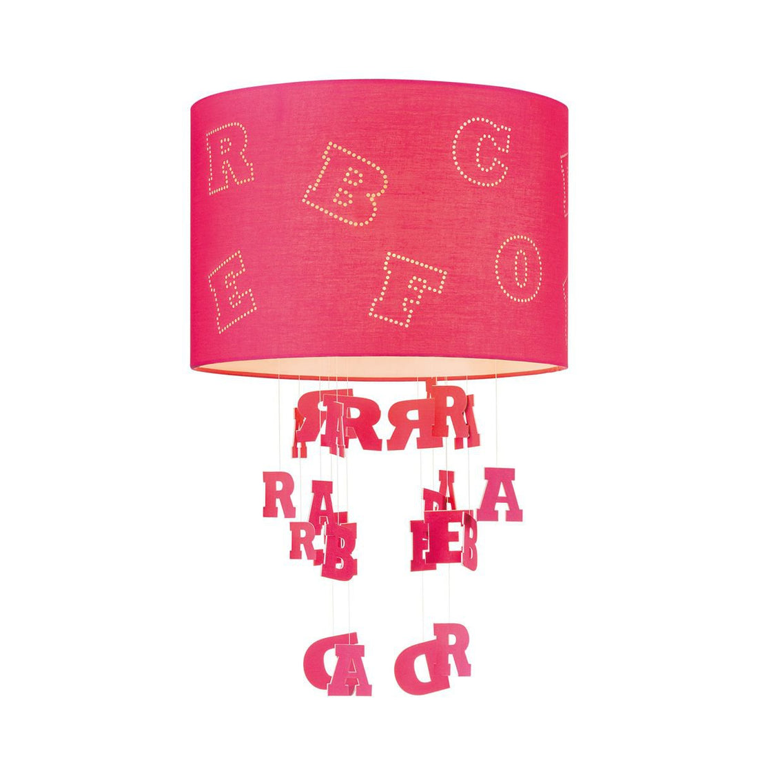 Lampenkap Kids Letters rood - B:30xD:30xH:20cm