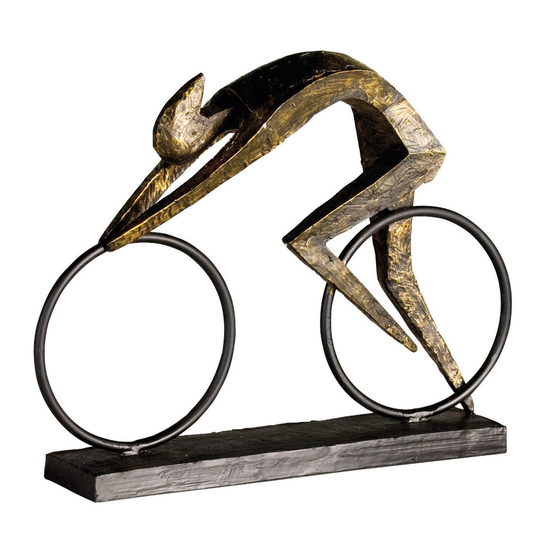 Poly/metalen sculptuur &quot;Racer&quot; bronskleur L.36.5/H28.5