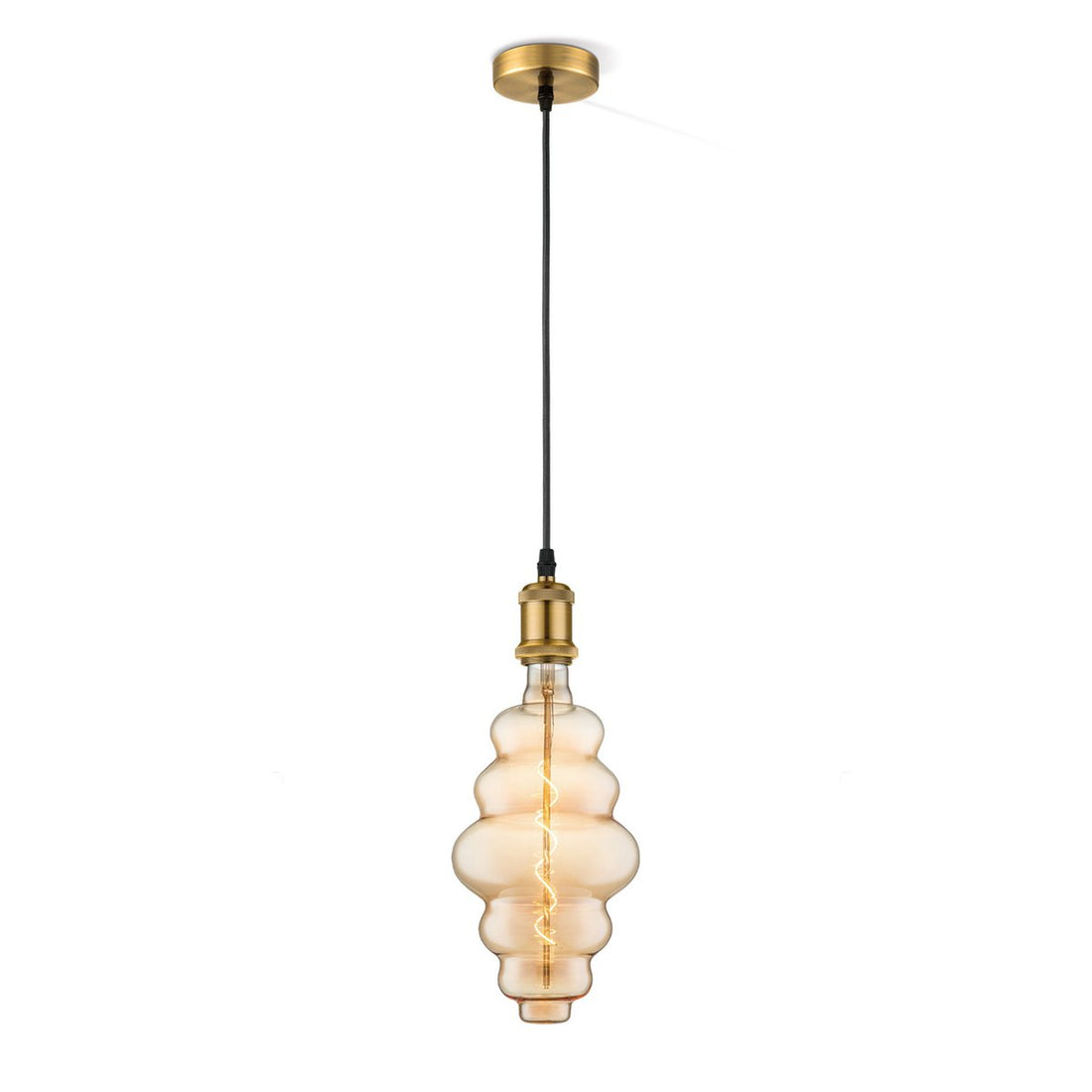 hanglamp brons vintage Cloud - G160 dimbaar E27 amber