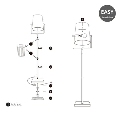 Bird 176 Vloerlamp Koper/Zwart - Moderne Vloerlamp