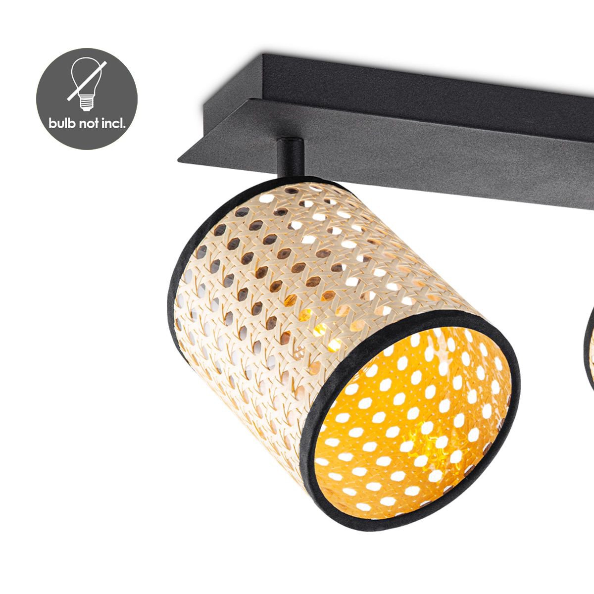 Landelijke LED Opbouwspot Dean 2L - Zwart