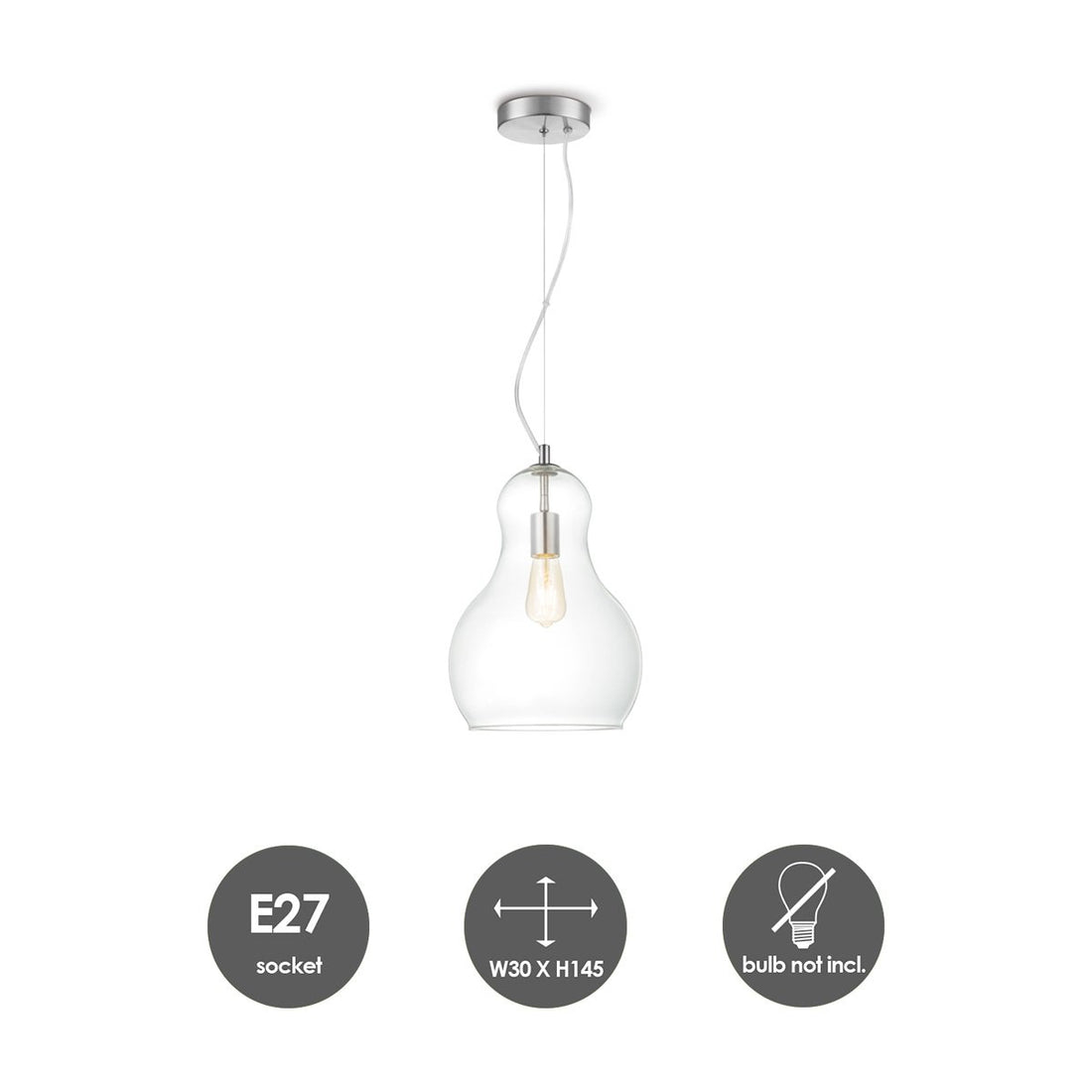 Hanglamp Bello Big - Helder - 30x30x145cm