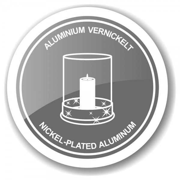 EDZARD lantaarn Kingston, gewei-design, aluminium, zilverkleurig, met glas, hoogte 15 cm, ø 19 cm