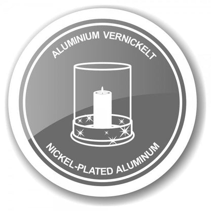 EDZARD lantaarn Kingston, gewei-design, aluminium, zilverkleurig, met glas, hoogte 15 cm, ø 19 cm