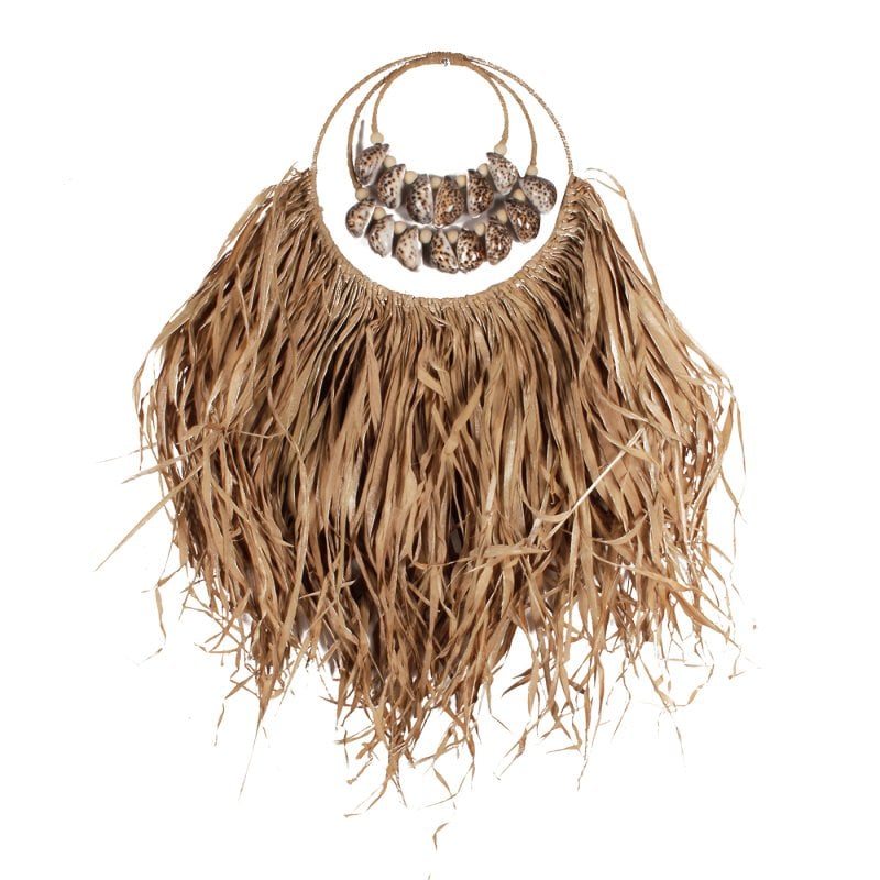 Raffia schelp wanddecoratie