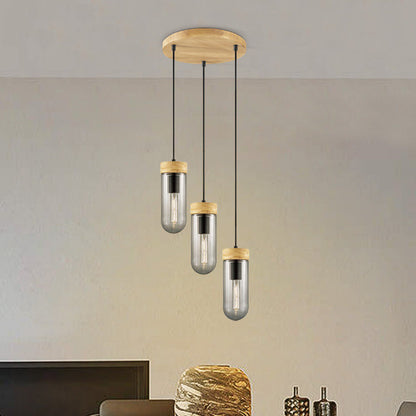 Hanglamp Capri - rook glas - 30x30x132cm