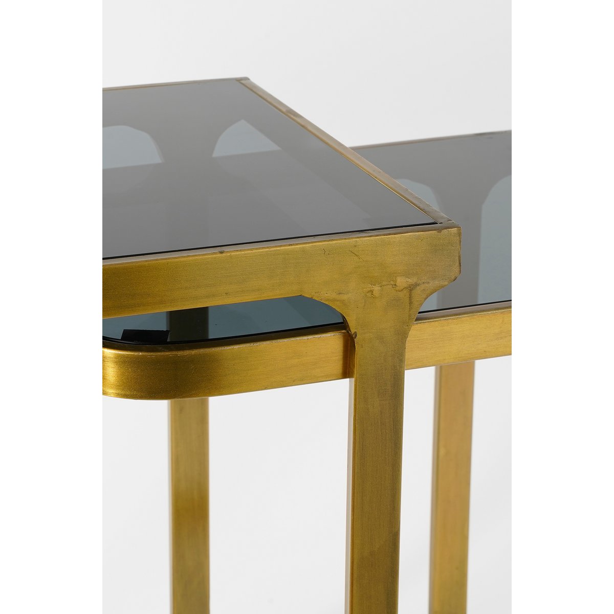 Kevin Bijzettafel - Set van 2 - L48 x B37 x H52 cm - Metaal - Goud