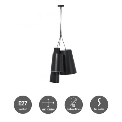 Hanglamp Bowd - Zwart - 63x63x168cm