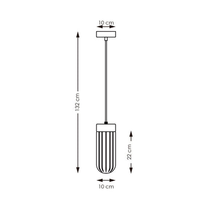 Hanglamp Capri - rook glas - 10x10x132cm