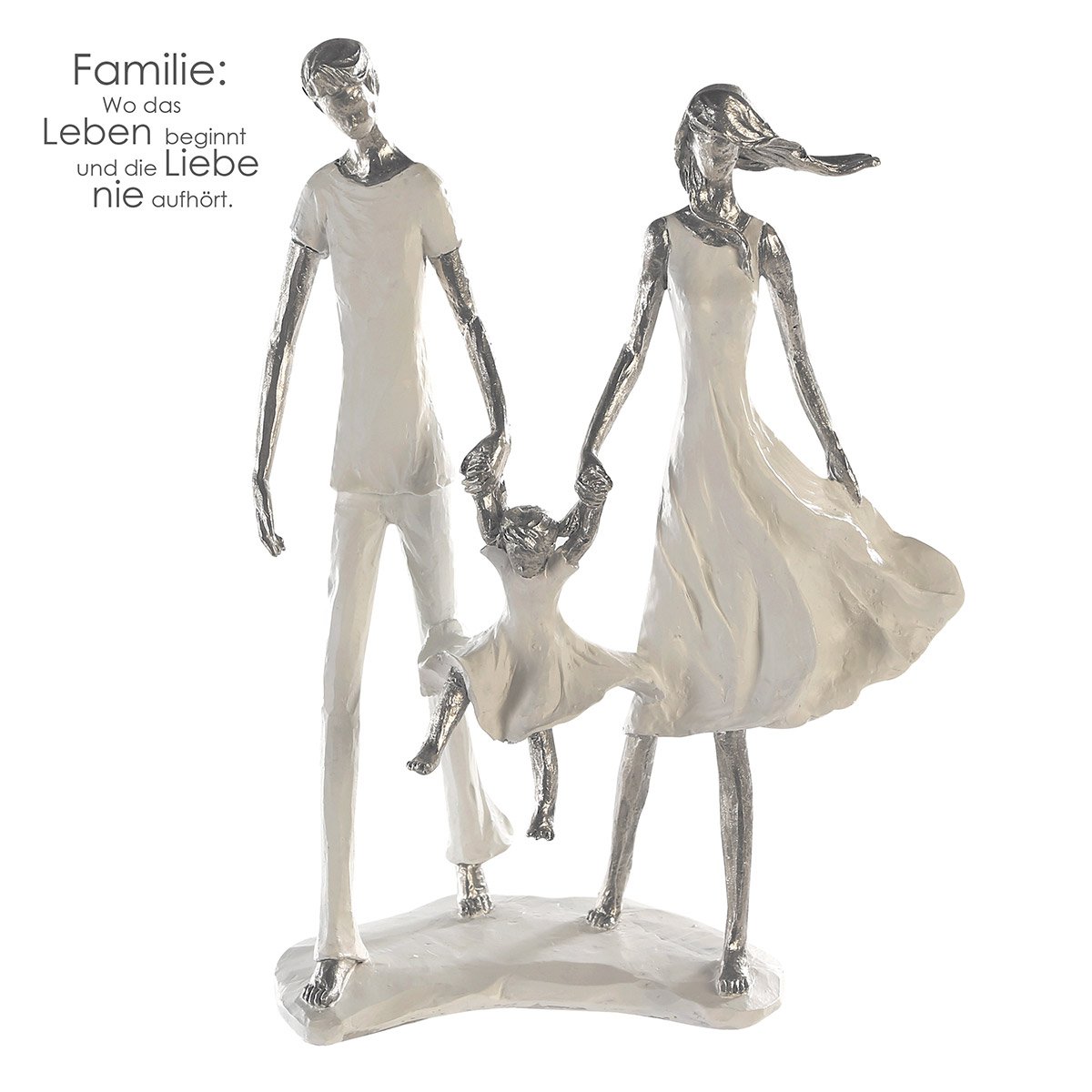 Polysculptuur &quot;Familie&quot; wit/zilver