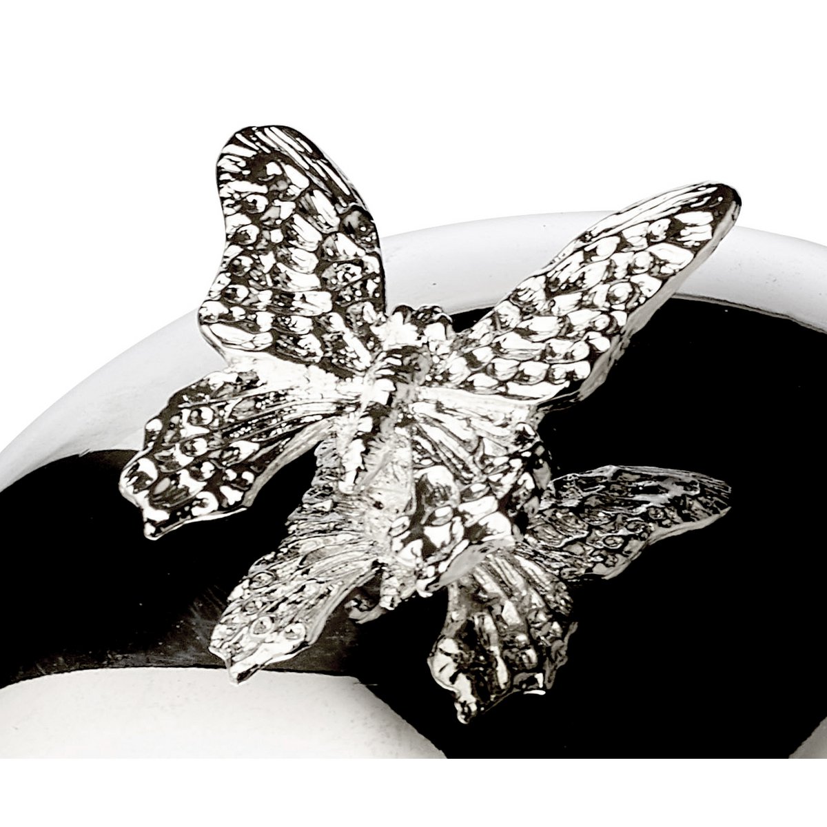 EDZARD EDZARD Boterbel Butterfly, met glazen kom en deksel, elegant verzilverd, ø 14 cm, met Butterme