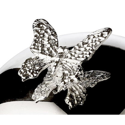 EDZARD EDZARD Boterbel Butterfly, met glazen kom en deksel, elegant verzilverd, ø 14 cm, met Butterme
