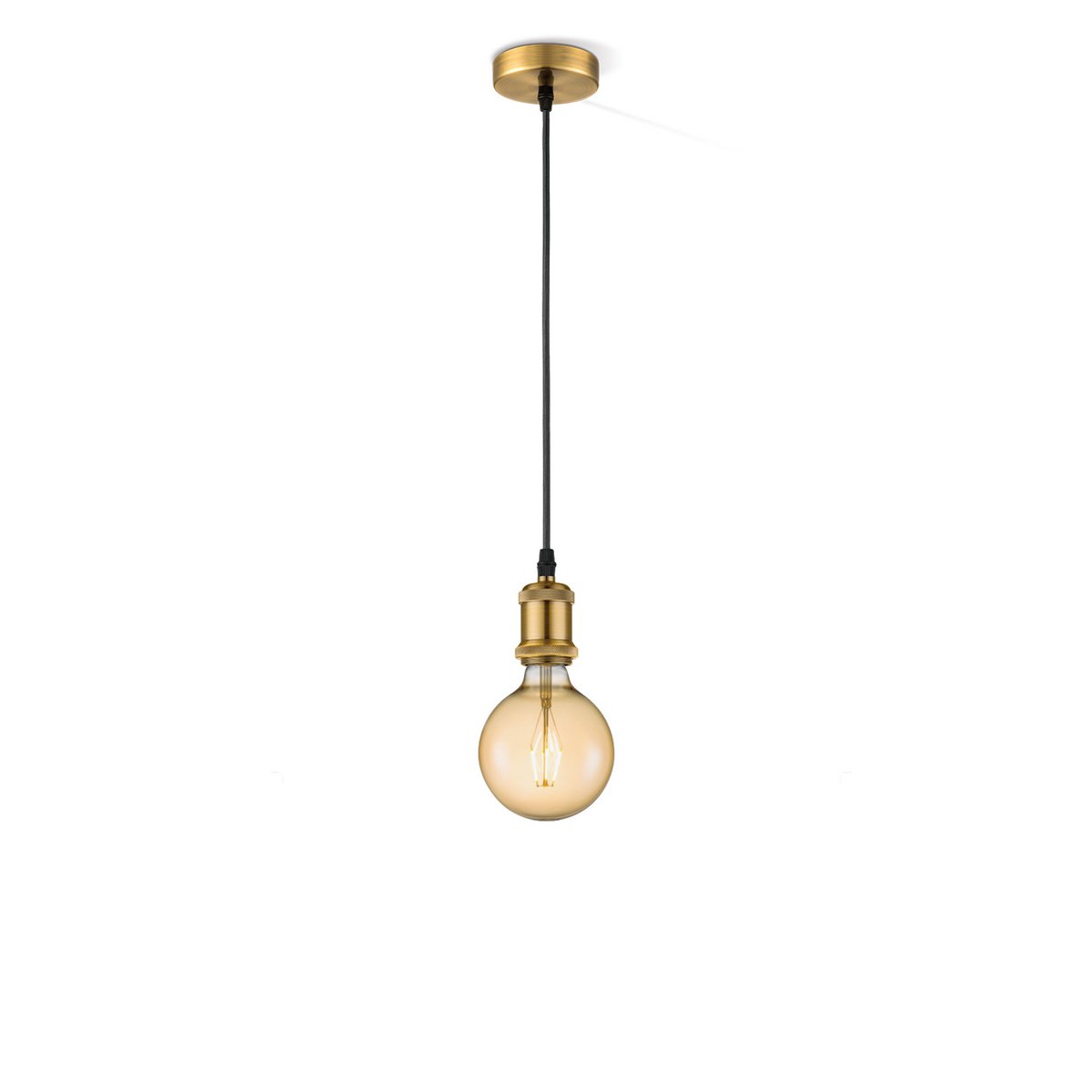 hanglamp brons vintage - G180 - dimbaar E27 amber