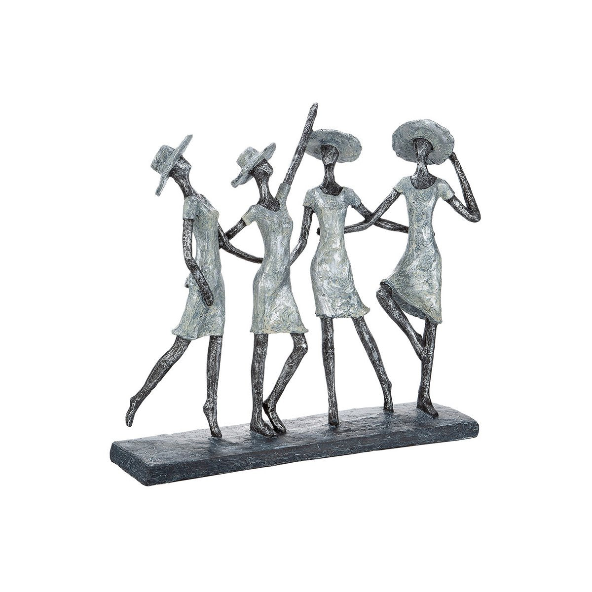 Polysculptuur &quot;4 Dames&quot; antiek zilver