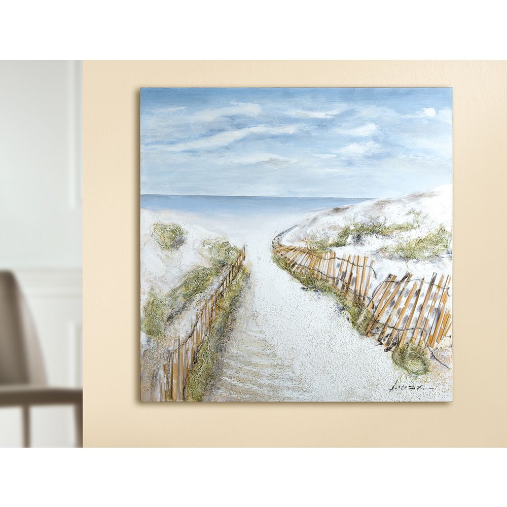 Houten/linnen schilderij &quot;Dune Idyll&quot; pad