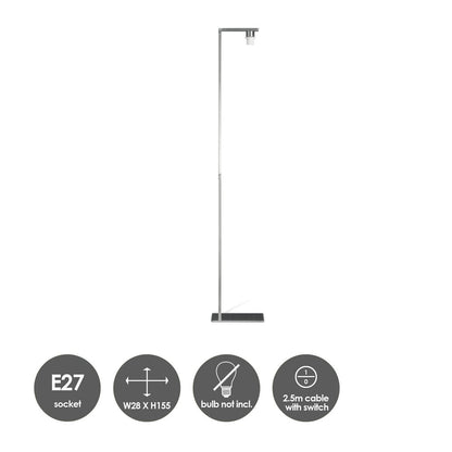 vloerlamp voet Block 28/28/155cm - Geborsteld staal