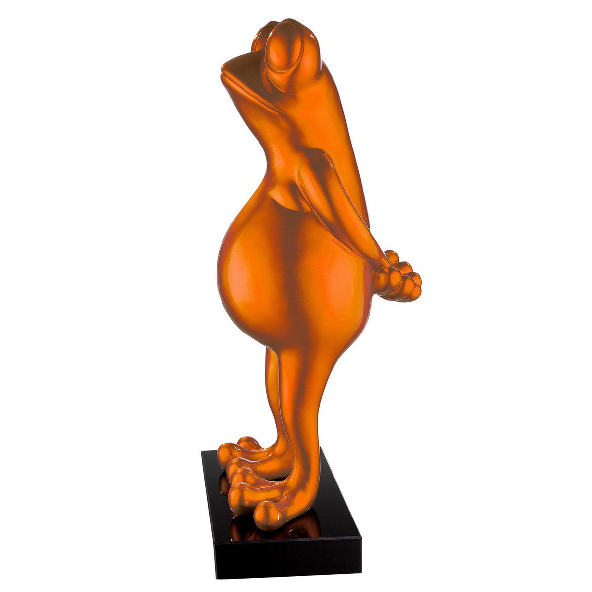 Polysculptuur kikker &quot;Kikker&quot; oranje metallic