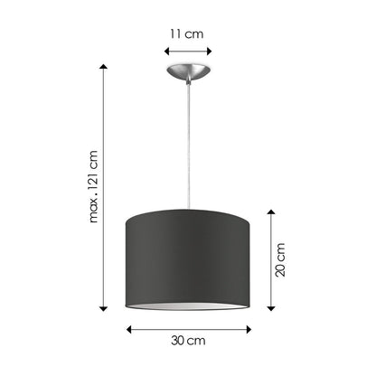 hanglamp Bling met lampenkap, E27, antraciet, 30cm