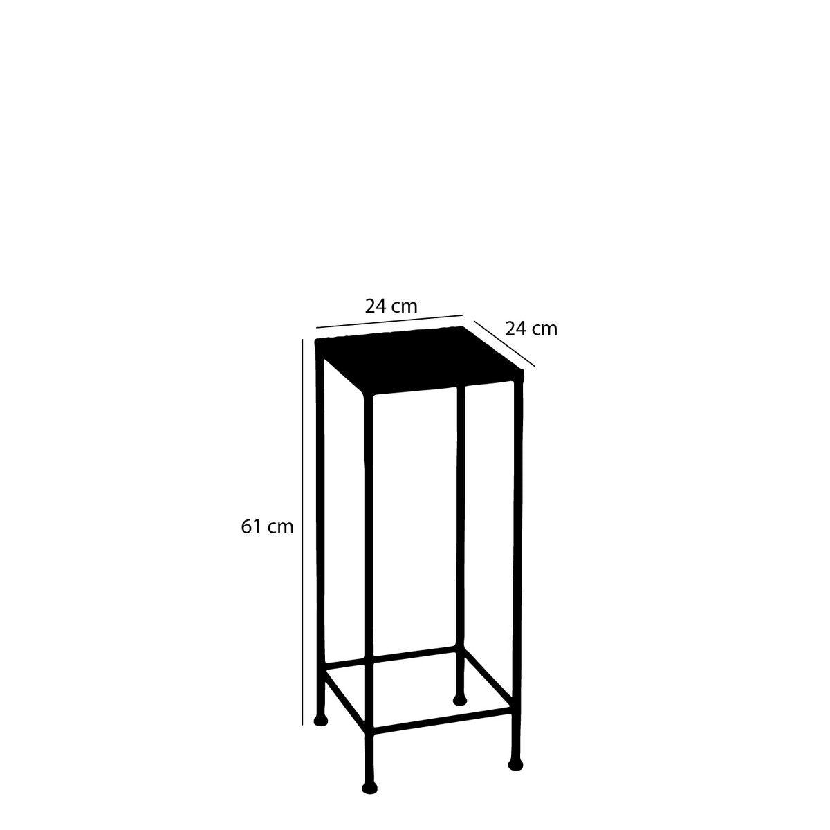 Odile Bijzettafel voor Buiten - Set van 3 - L28 x B28 x H67 cm - Metaal - Bruin, Wit