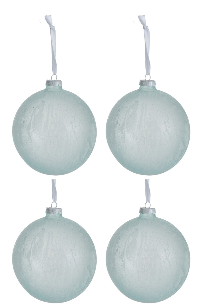 J-Line Box Of 4 Christmas Ball Glass Light Green Large