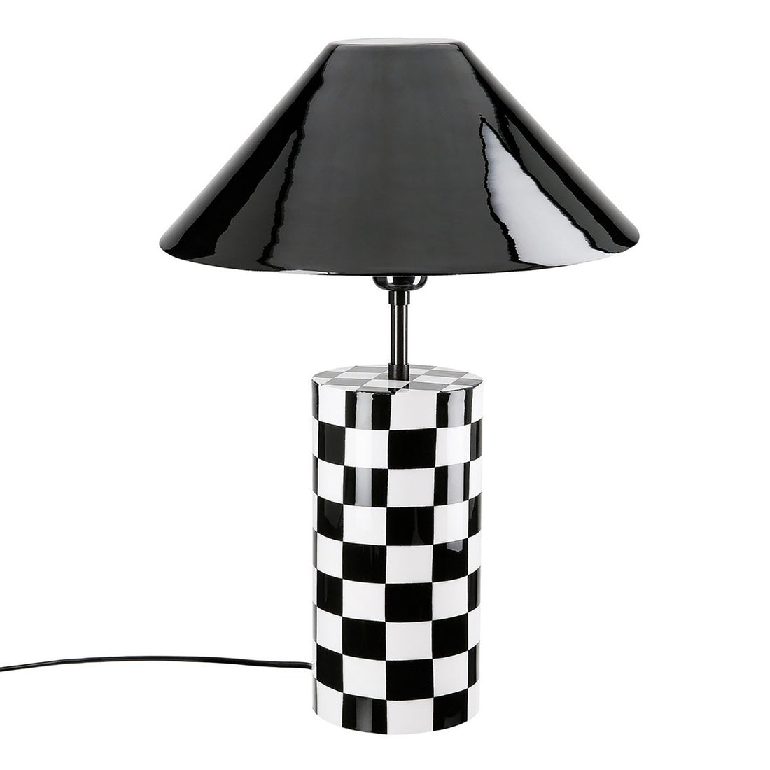 Cilindrische tafellamp Checkers, H.52 cm