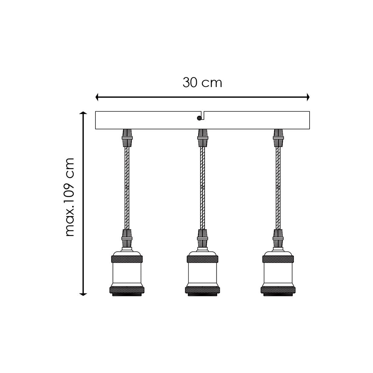 Hanglamp Basic - Geborsteld staal - 30x30x109cm