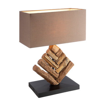 Houten lamp &quot;Tribe&quot; bruin/zwart