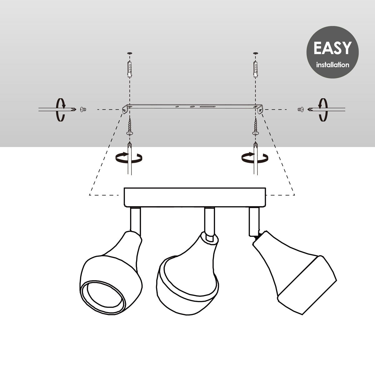 LED Opbouwspot Vaya 3 - incl. dimbare LED lamp - Zwart