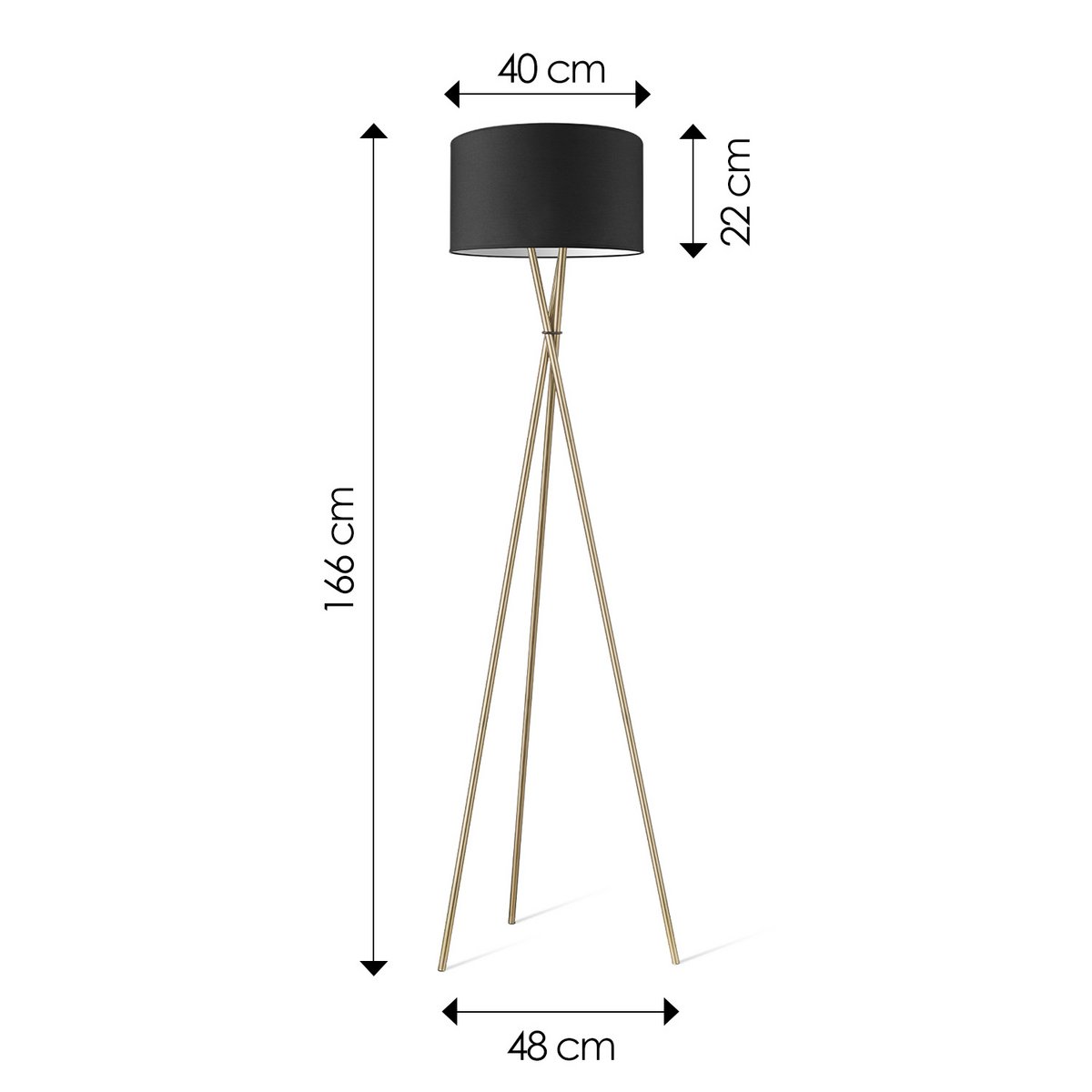 vloerlamp Bling-Legs Brons-Zwart-40cm