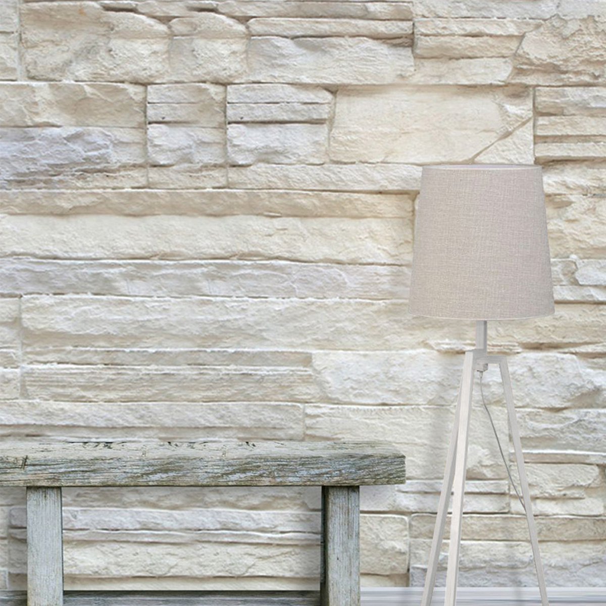 Woody 130 Vloerlamp White Wash - Moderne Vloerlamp