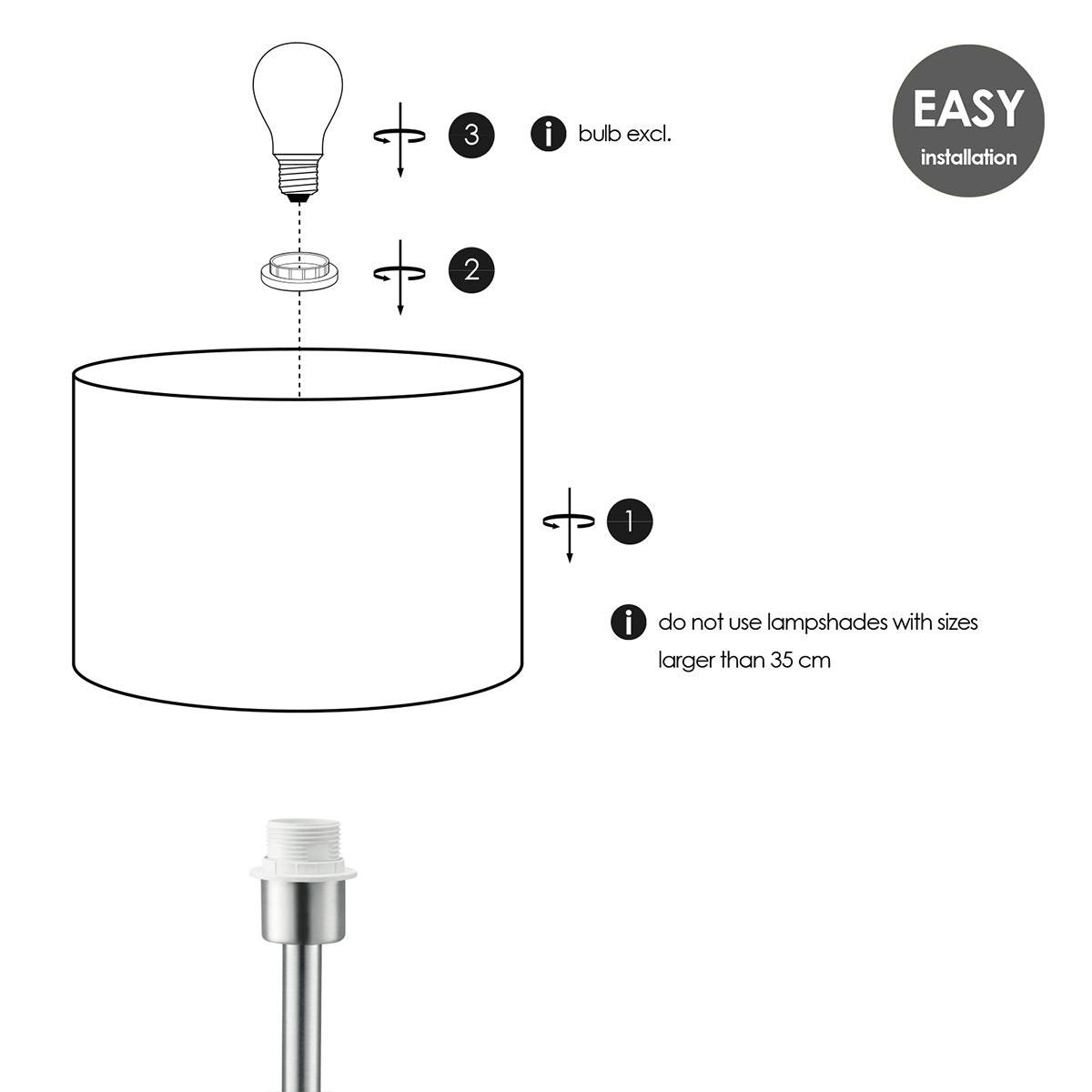 tafellamp voet Stick 14/14/39cm - Geborsteld staal