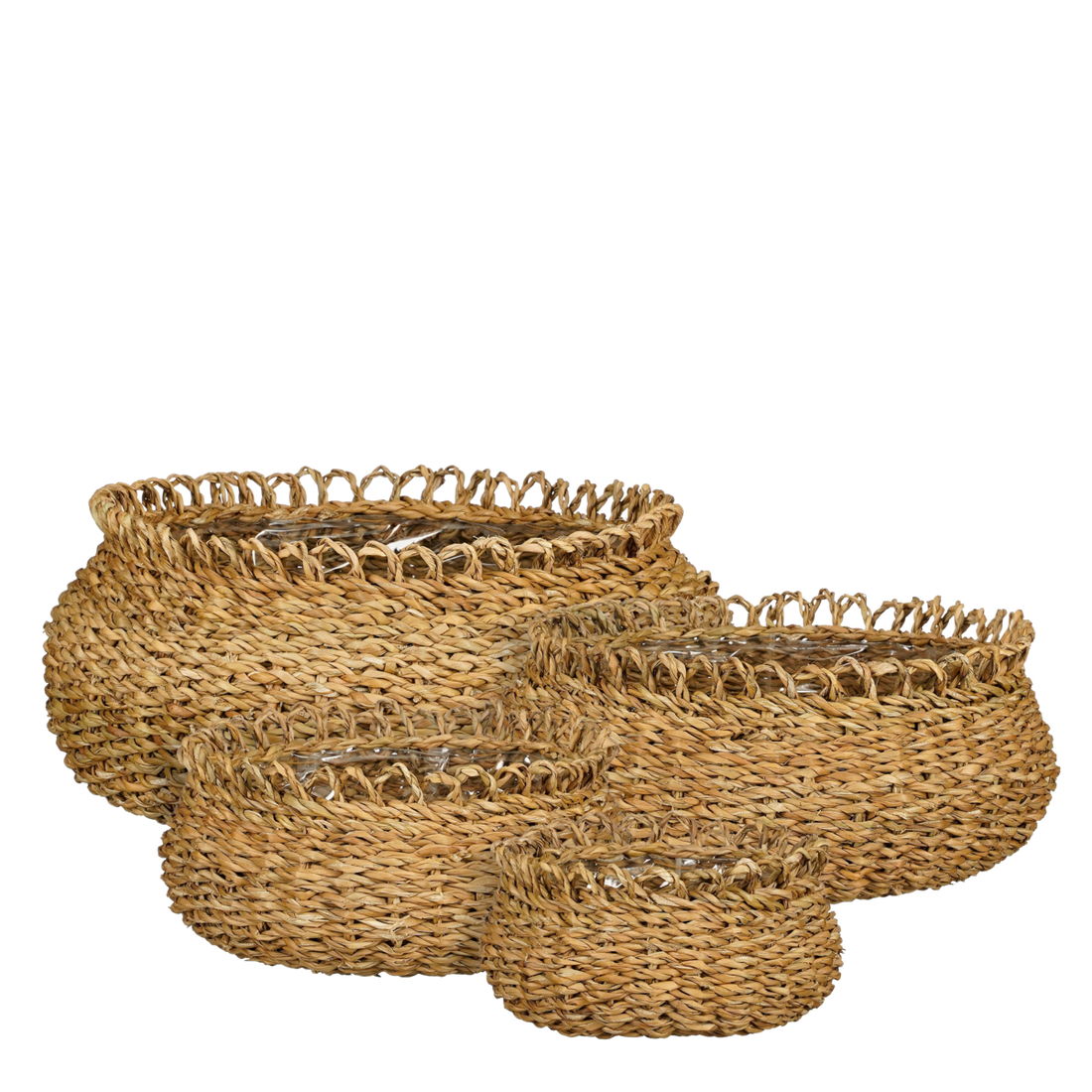 Gourdon Plantenmand - Set van 4 - H17 x Ø31 cm - Bruin