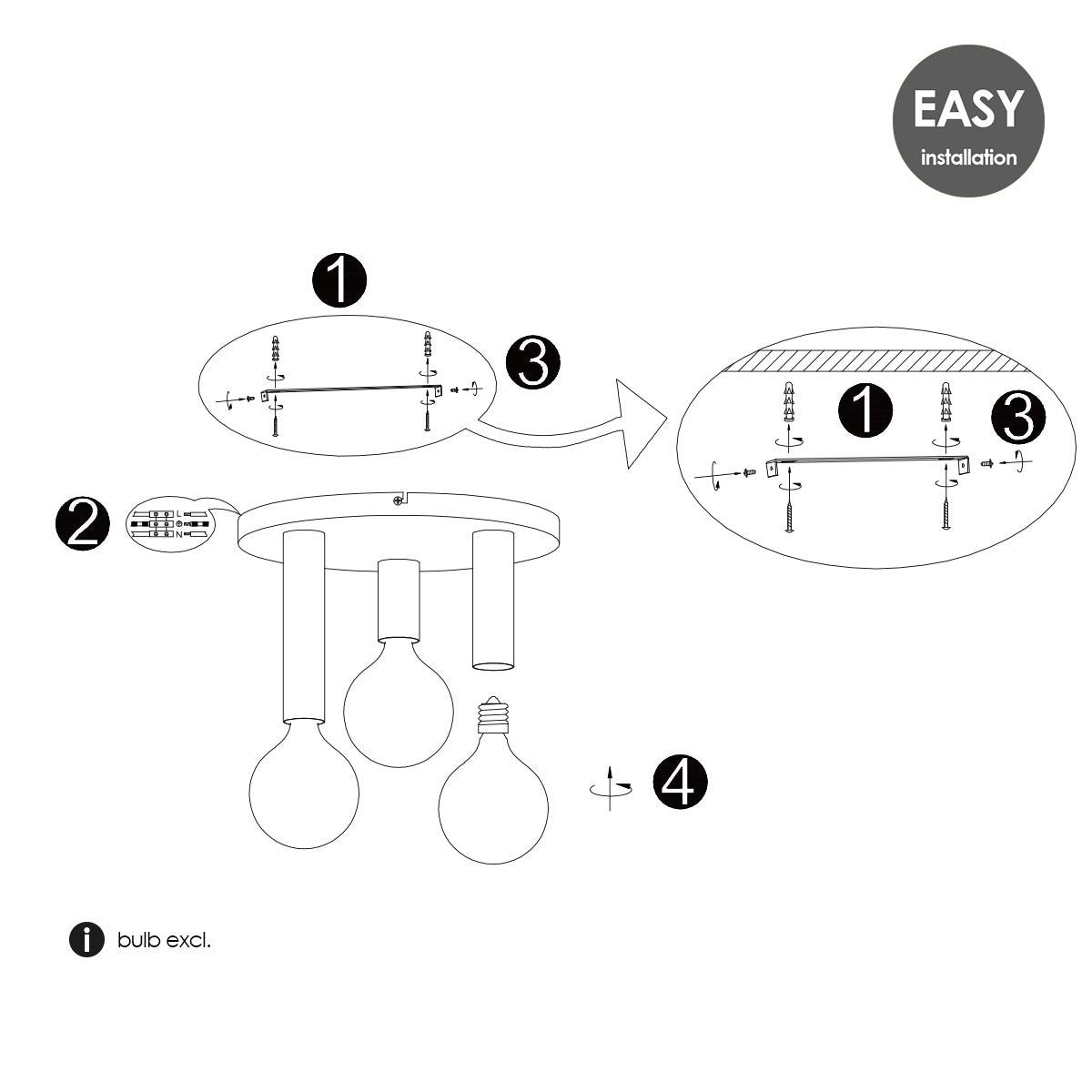 Moderne LED Plafondlamp Marna L 3 lichts - Wit - Rond