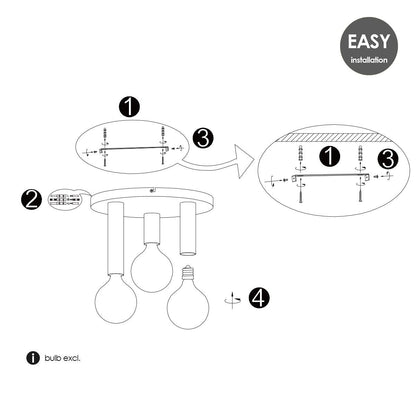 Moderne LED Plafondlamp Marna L 3 lichts - Wit - Rond