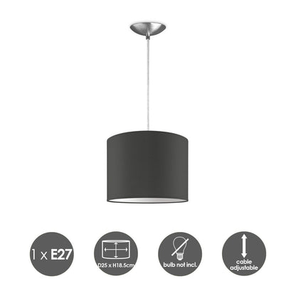 hanglamp Bling met lampenkap, E27, antraciet, 25cm