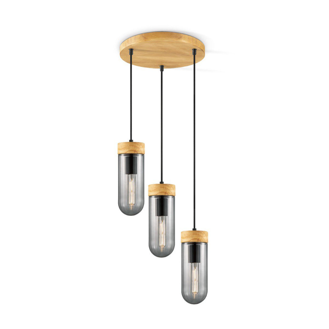 Hanglamp Capri - rook glas - 30x30x132cm