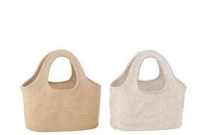 Tas Porselein Wit/Beige Groot Assortiment Van 2