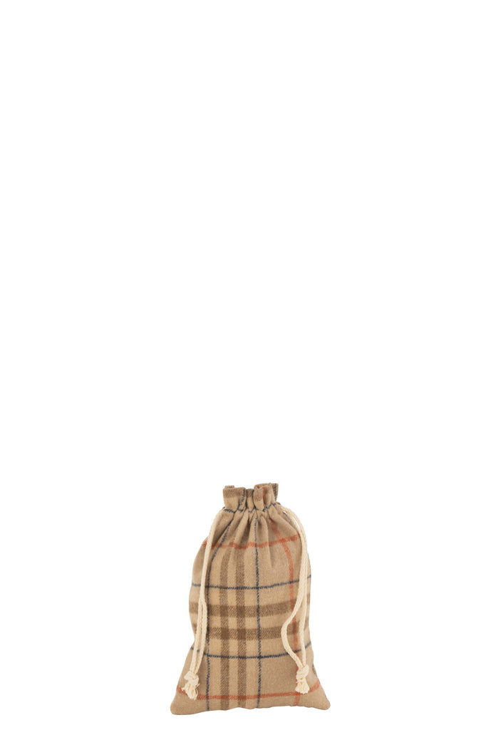 J-Line Bag Christmas Checkered Textile Beige/Brown Small