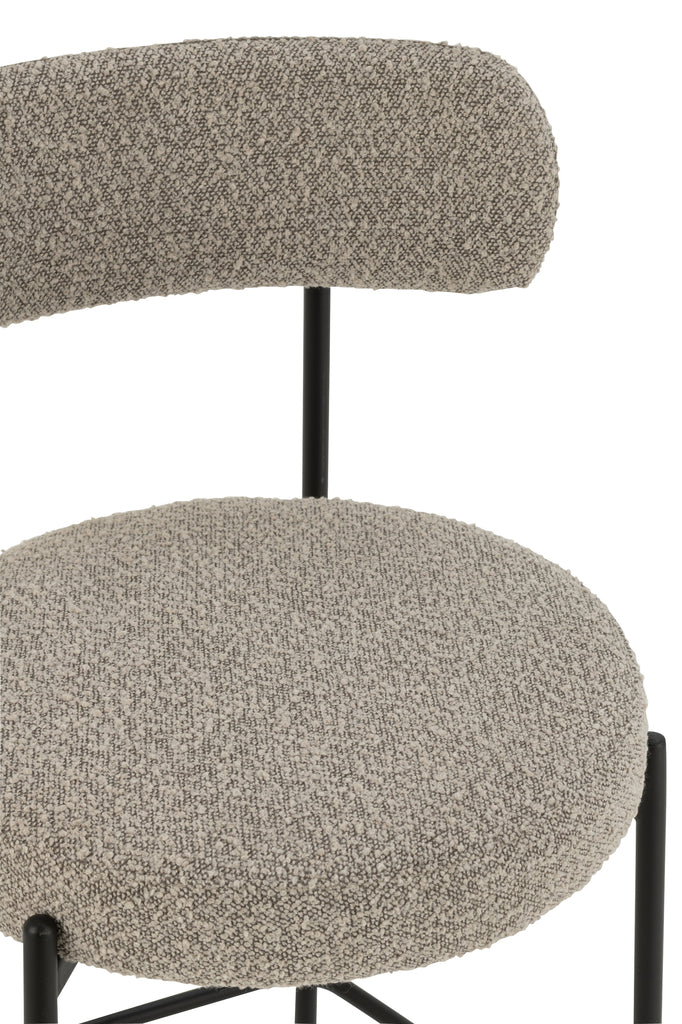 Barkruk Boucle Triplex/Polyester Grijs/Zwart