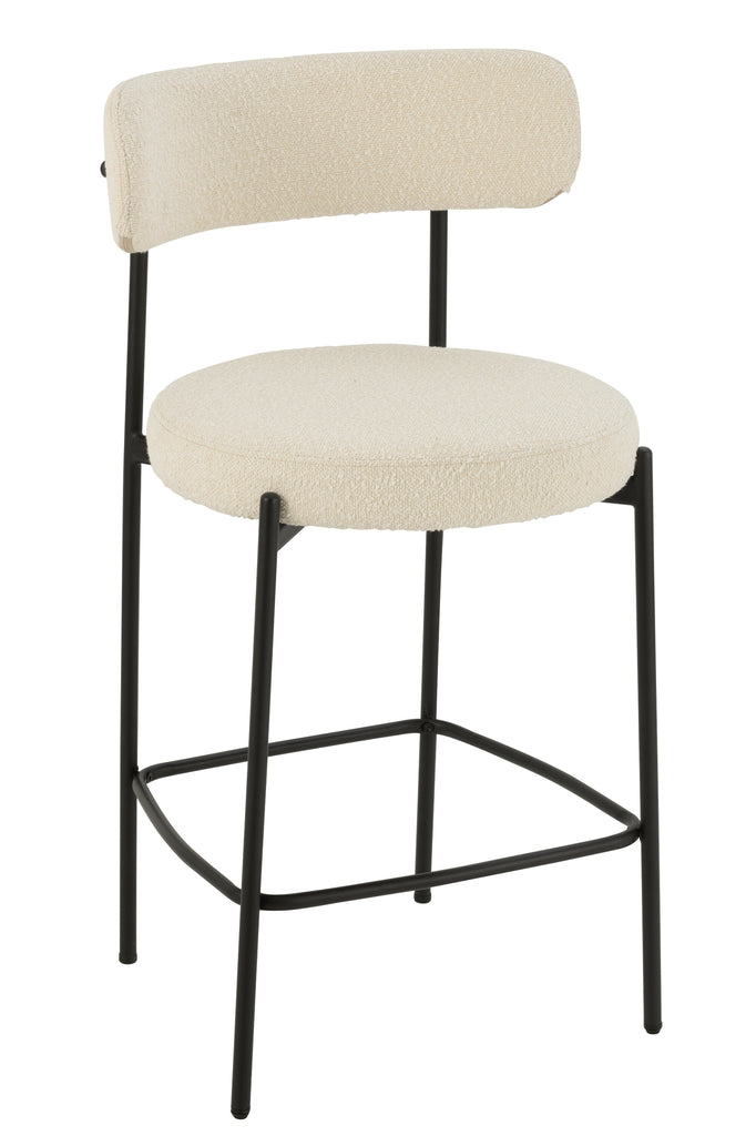 Barstoel Boucle Triplex/Polyester Wit/Zwart