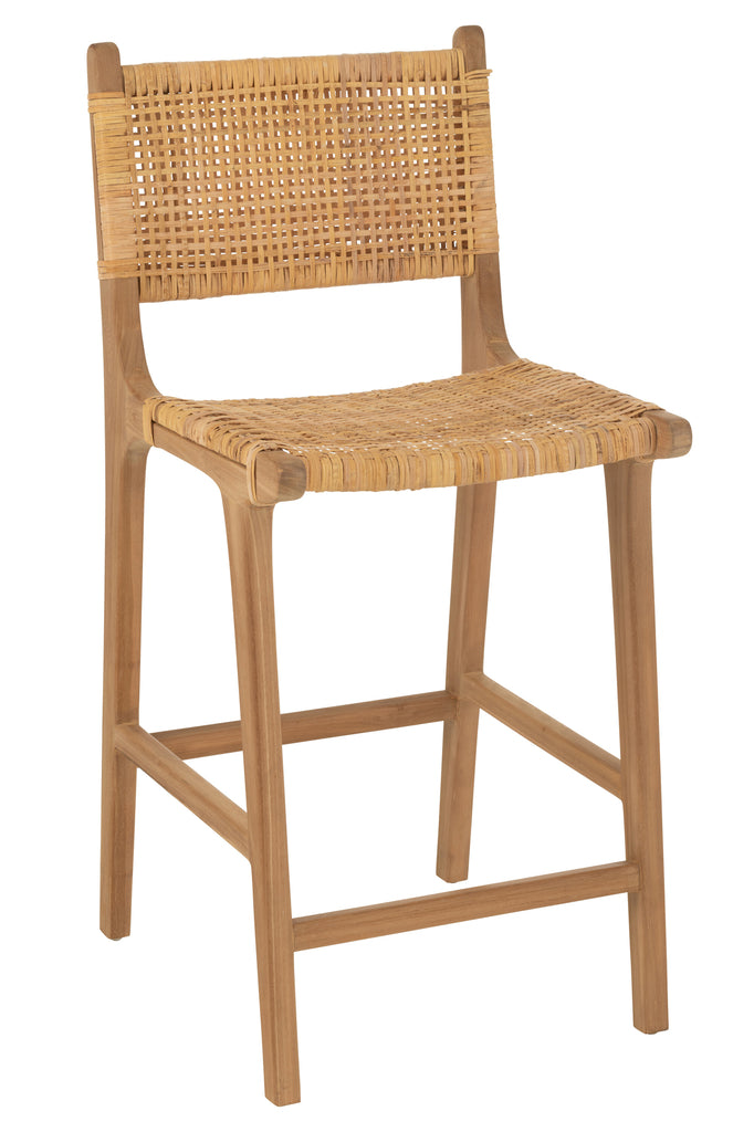 Bar stoel Mona Rattan/Teak Naturel