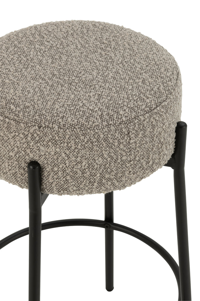 Barkruk Boucle Triplex/Polyester Grijs/Zwart